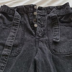 Black button down with belt